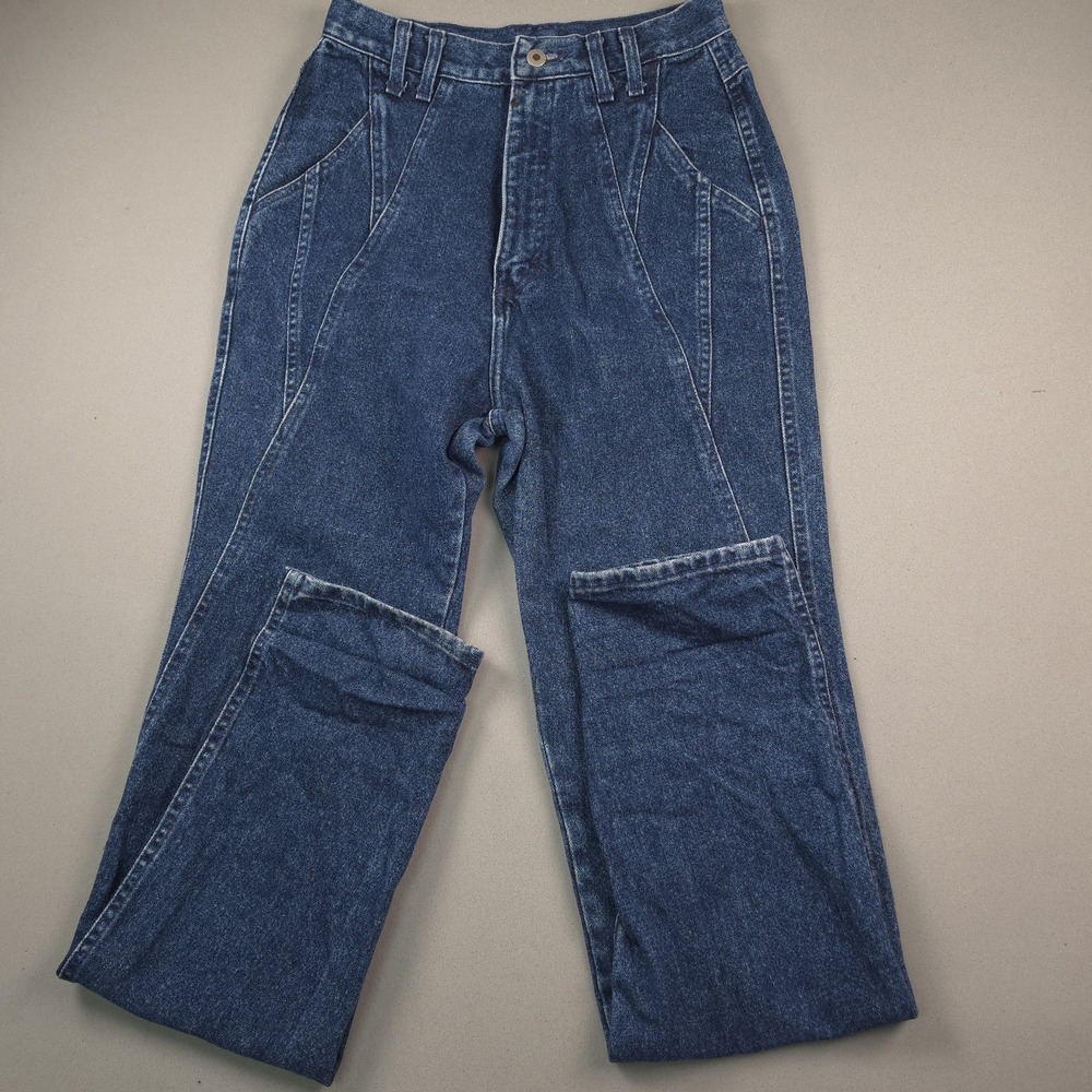Vintage Wrangler Silverlake Womens 11/12 High Waist Tapered Mom Jeans Blue Denim